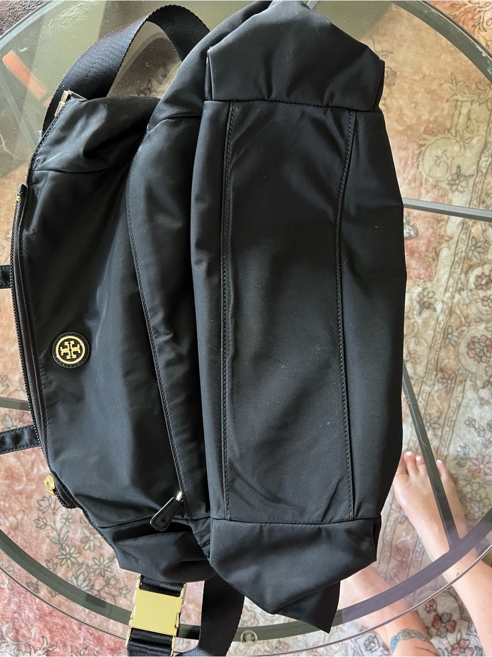 Tory Burch Black Nylon Diaper Bag Baby Tote Shoulder Bag - Picture 5 of 6